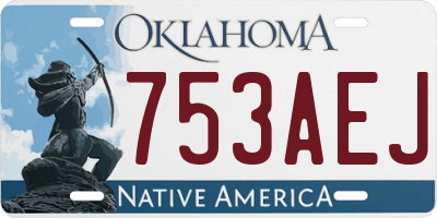 OK license plate 753AEJ