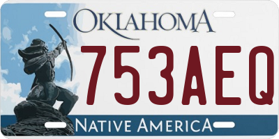 OK license plate 753AEQ