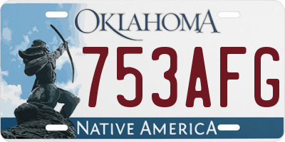 OK license plate 753AFG