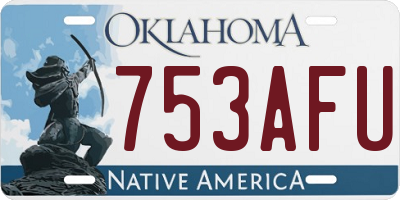 OK license plate 753AFU