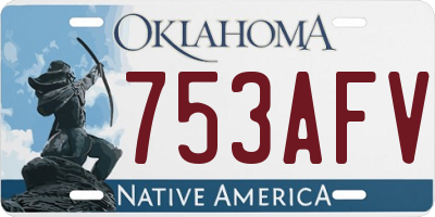 OK license plate 753AFV