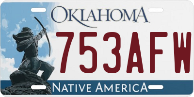OK license plate 753AFW