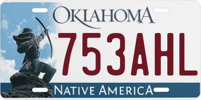 OK license plate 753AHL