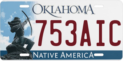 OK license plate 753AIC