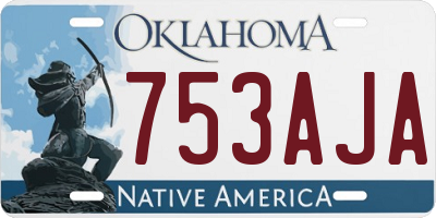 OK license plate 753AJA