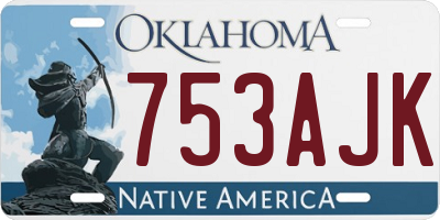 OK license plate 753AJK