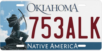 OK license plate 753ALK