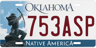 OK license plate 753ASP