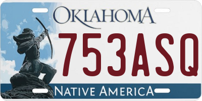OK license plate 753ASQ