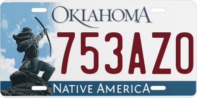 OK license plate 753AZO