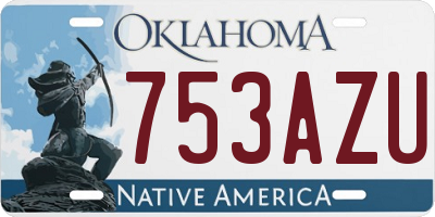 OK license plate 753AZU