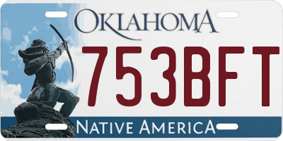 OK license plate 753BFT