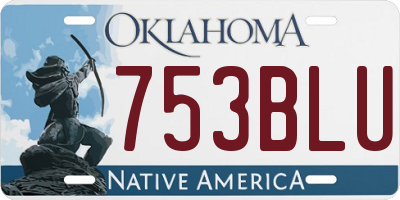 OK license plate 753BLU