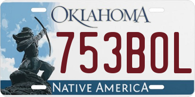OK license plate 753BOL