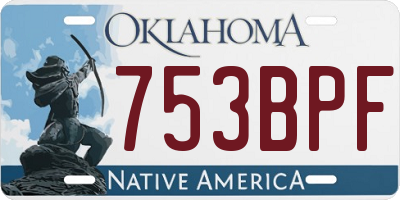OK license plate 753BPF