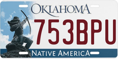 OK license plate 753BPU