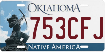 OK license plate 753CFJ