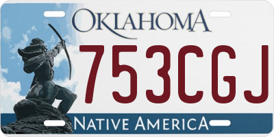 OK license plate 753CGJ