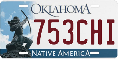 OK license plate 753CHI