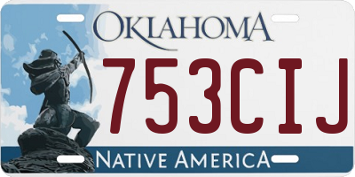 OK license plate 753CIJ