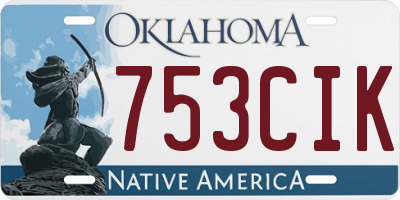 OK license plate 753CIK