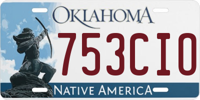 OK license plate 753CIO