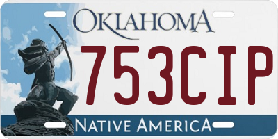 OK license plate 753CIP