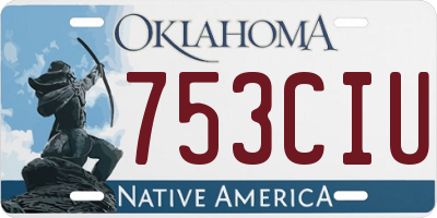 OK license plate 753CIU