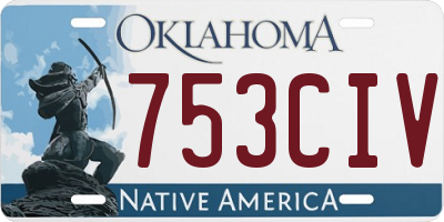 OK license plate 753CIV