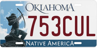 OK license plate 753CUL