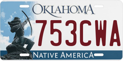 OK license plate 753CWA
