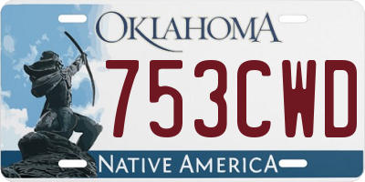 OK license plate 753CWD