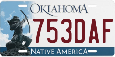 OK license plate 753DAF