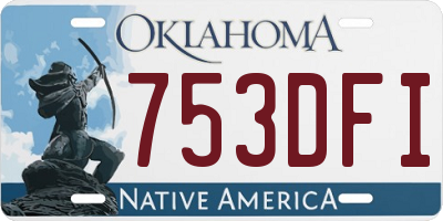 OK license plate 753DFI