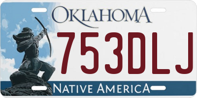 OK license plate 753DLJ