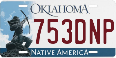 OK license plate 753DNP