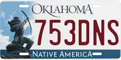 OK license plate 753DNS