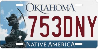 OK license plate 753DNY