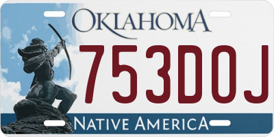 OK license plate 753DOJ