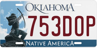 OK license plate 753DOP