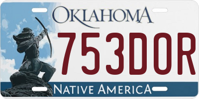OK license plate 753DOR