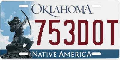 OK license plate 753DOT