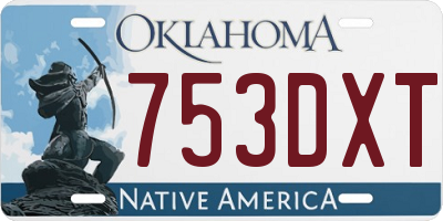OK license plate 753DXT