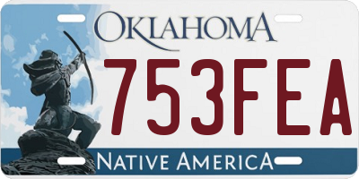 OK license plate 753FEA