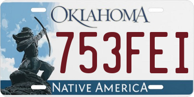 OK license plate 753FEI