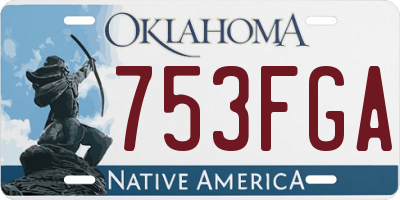 OK license plate 753FGA