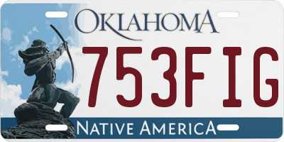 OK license plate 753FIG