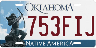 OK license plate 753FIJ