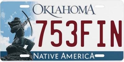 OK license plate 753FIN