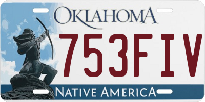 OK license plate 753FIV